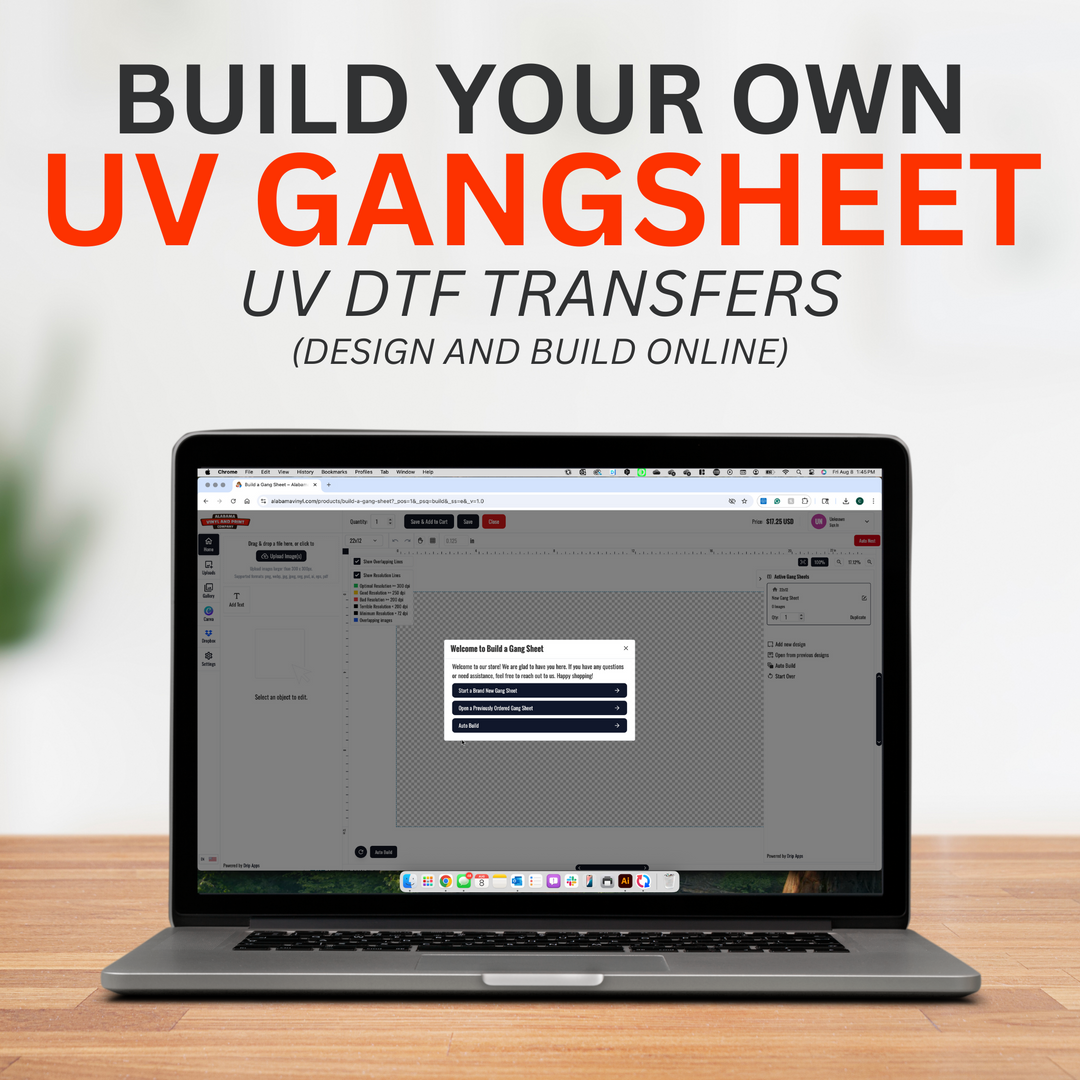 Build a UV Gang Sheet Alabama Vinyl