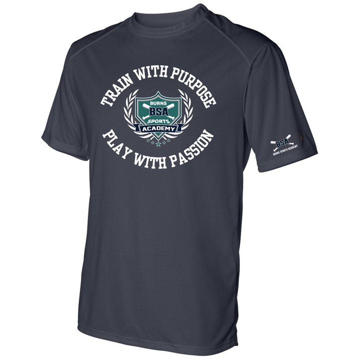 "Train with Purpose" Badger Short Sleeve Performance Shirt Alabama Vinyl