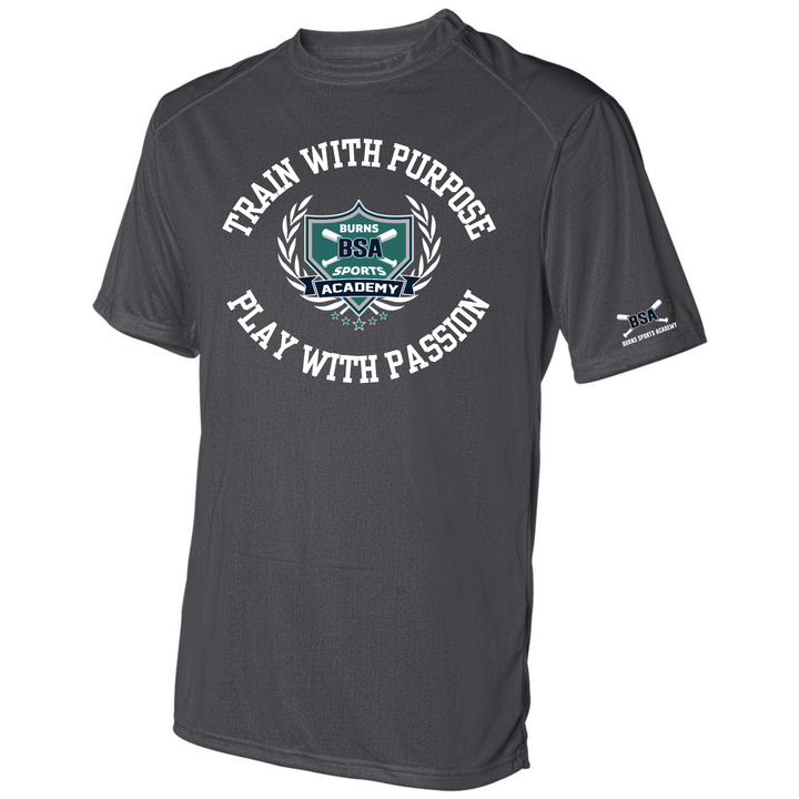 "Train with Purpose" Badger Short Sleeve Performance Shirt Alabama Vinyl