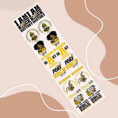 Pre-Built Alabama State University Gang Sheet - 84 Inches Alabama Vinyl
