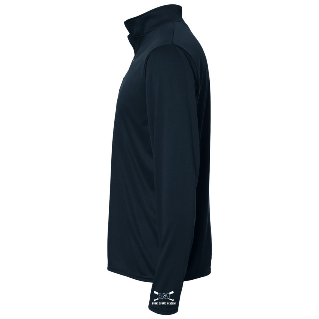 "BSA Crest Logo" Badger 1/4 Zip Long Sleeve Performance Shirt Alabama Vinyl