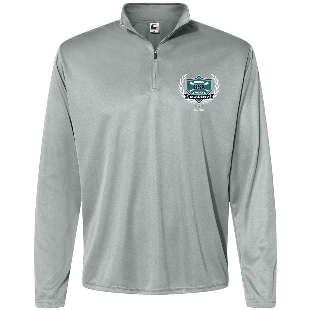 "BSA Crest Logo" Badger 1/4 Zip Long Sleeve Performance Shirt Alabama Vinyl