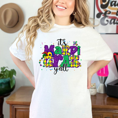 "It's Mardi Gras Yall" Ready-to-Press Transfer Alabama Vinyl