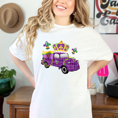 "Mardi Gras Truck" Ready-to-Press Transfer Alabama Vinyl