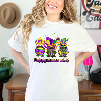 "Mardi Gras Gnomes" Ready-to-Press Transfer Alabama Vinyl