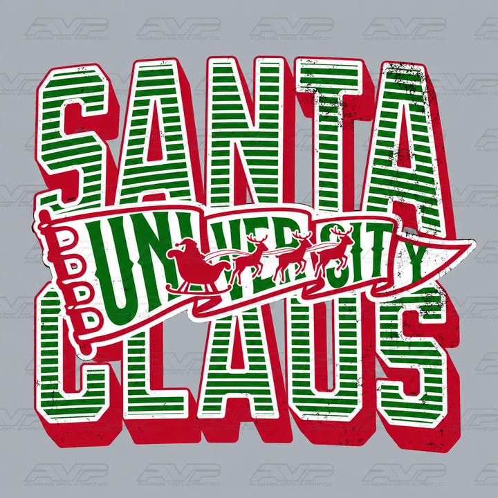Santa Claus University Stripes Alabama Vinyl