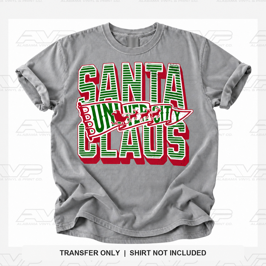 Santa Claus University Stripes Alabama Vinyl