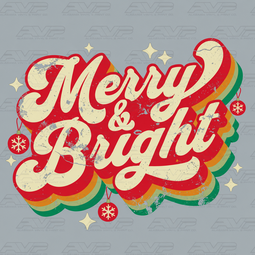 Merry and Bright Retro Alabama Vinyl
