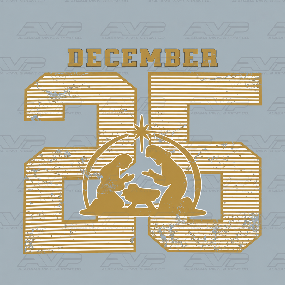 December 25 Manger Alabama Vinyl