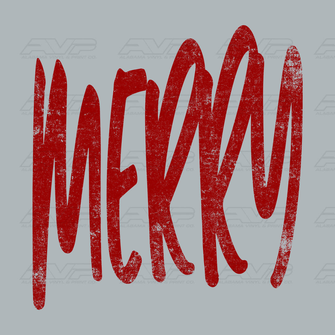 Merry Red Script Alabama Vinyl