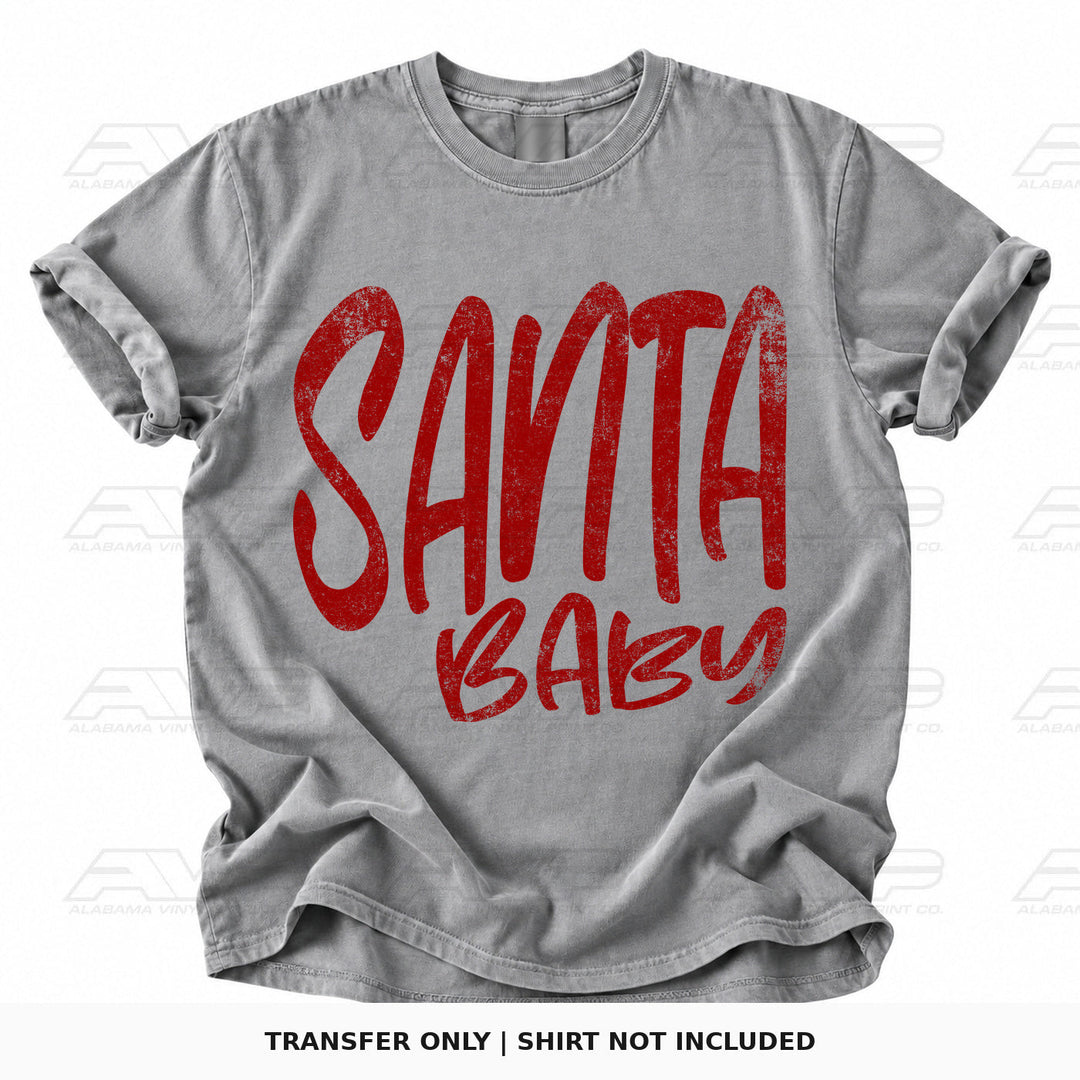 Santa Baby Red Script Alabama Vinyl