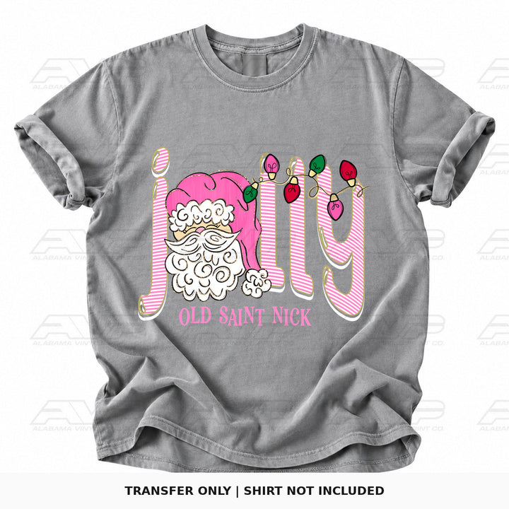 Jolly Old Saint Nick Pink Alabama Vinyl