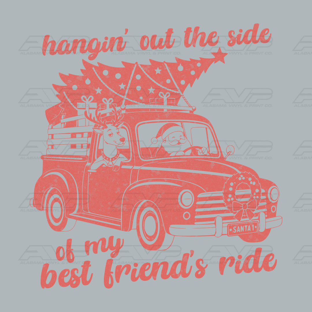 Hanging Out the Side Christmas Truck Alabama Vinyl