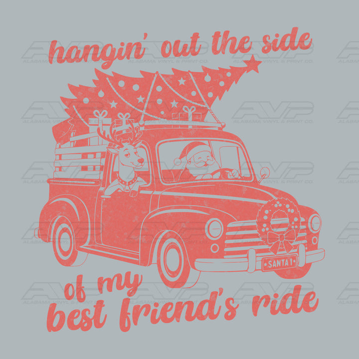 Hanging Out the Side Christmas Truck Alabama Vinyl
