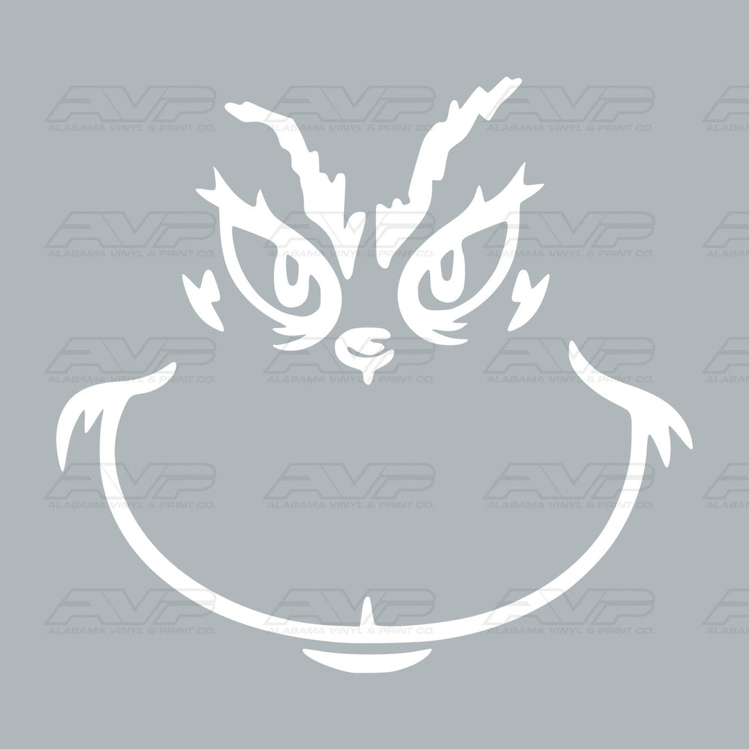 Grinch Face White Alabama Vinyl