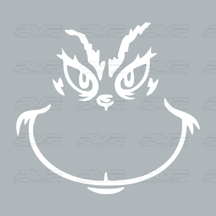 Grinch Face White Alabama Vinyl