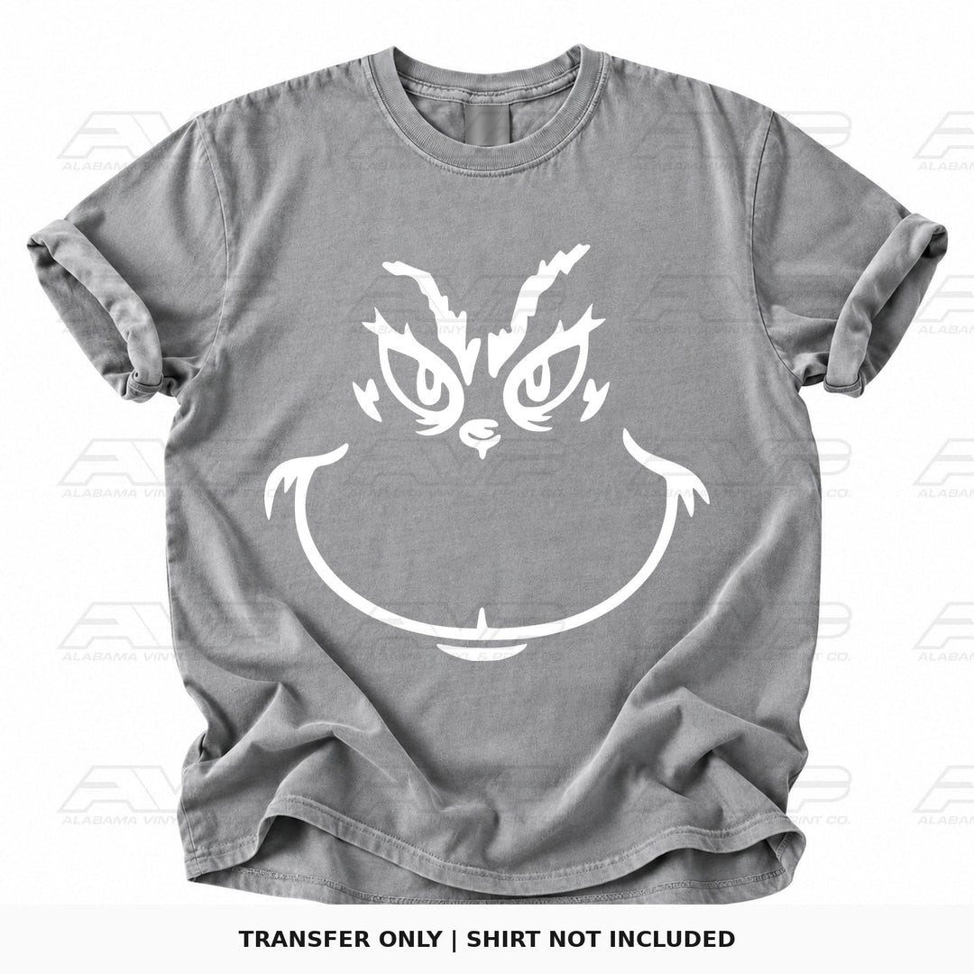 Grinch Face White Alabama Vinyl