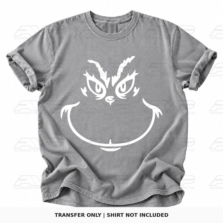 Grinch Face White Alabama Vinyl