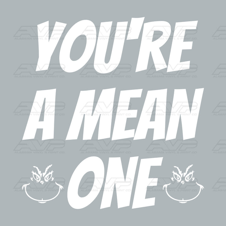 You're a Mean One White Alabama Vinyl