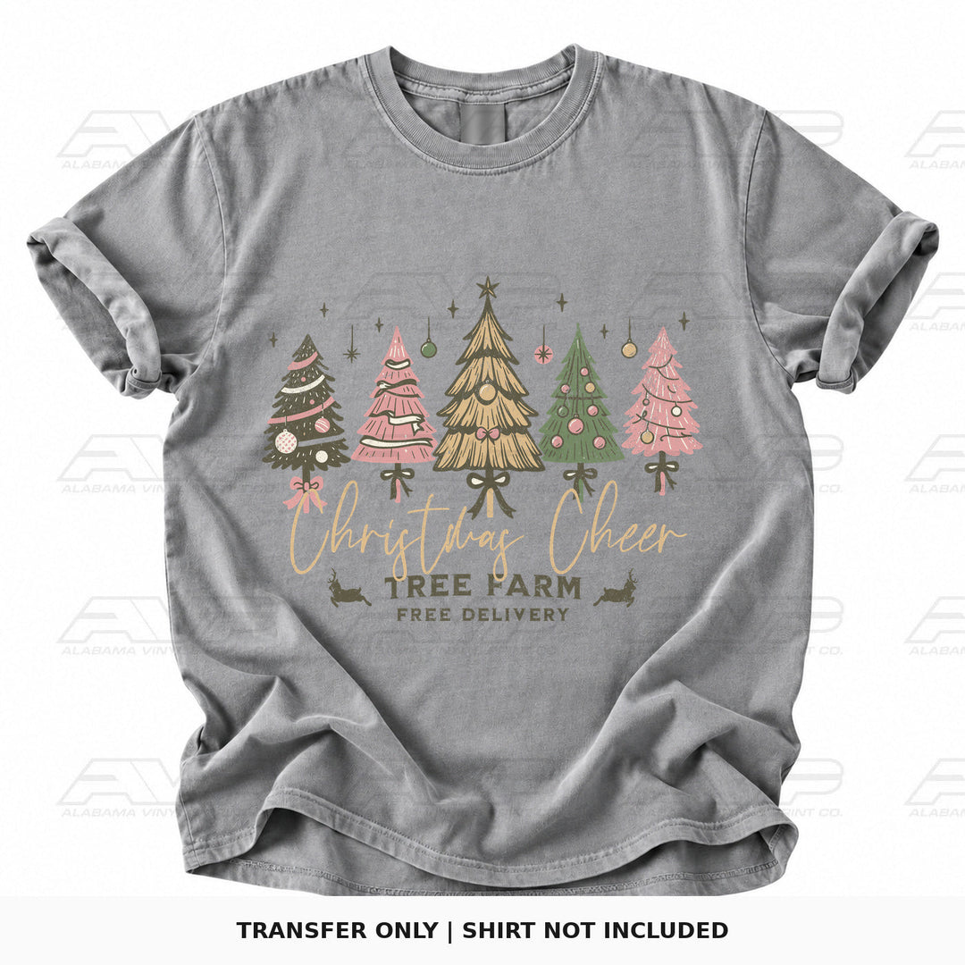Pastel Christmas Tree Farm Alabama Vinyl