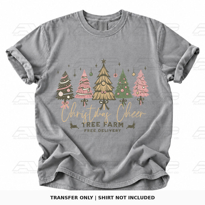 Pastel Christmas Tree Farm Alabama Vinyl