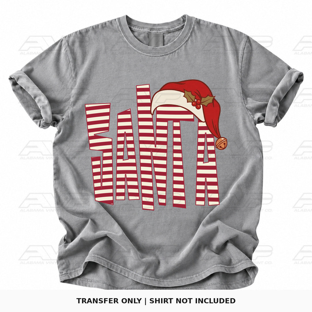 Santa Red Stripe Hat Alabama Vinyl