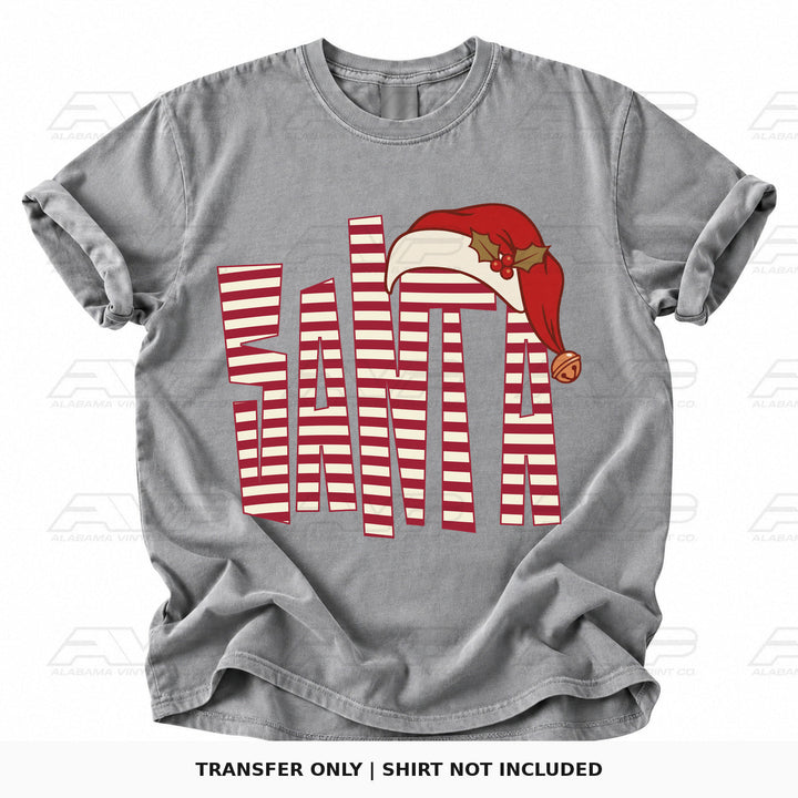 Santa Red Stripe Hat Alabama Vinyl