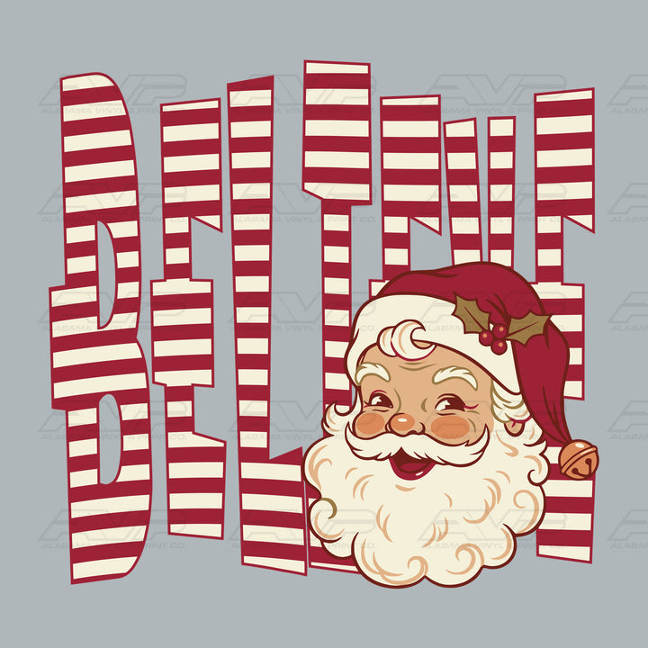 Merry Jolly Red Stripe Santa Alabama Vinyl