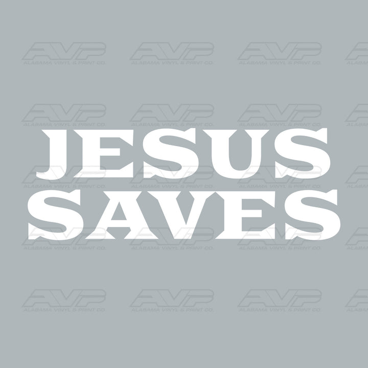 Jesus Saves White Lettering Alabama Vinyl