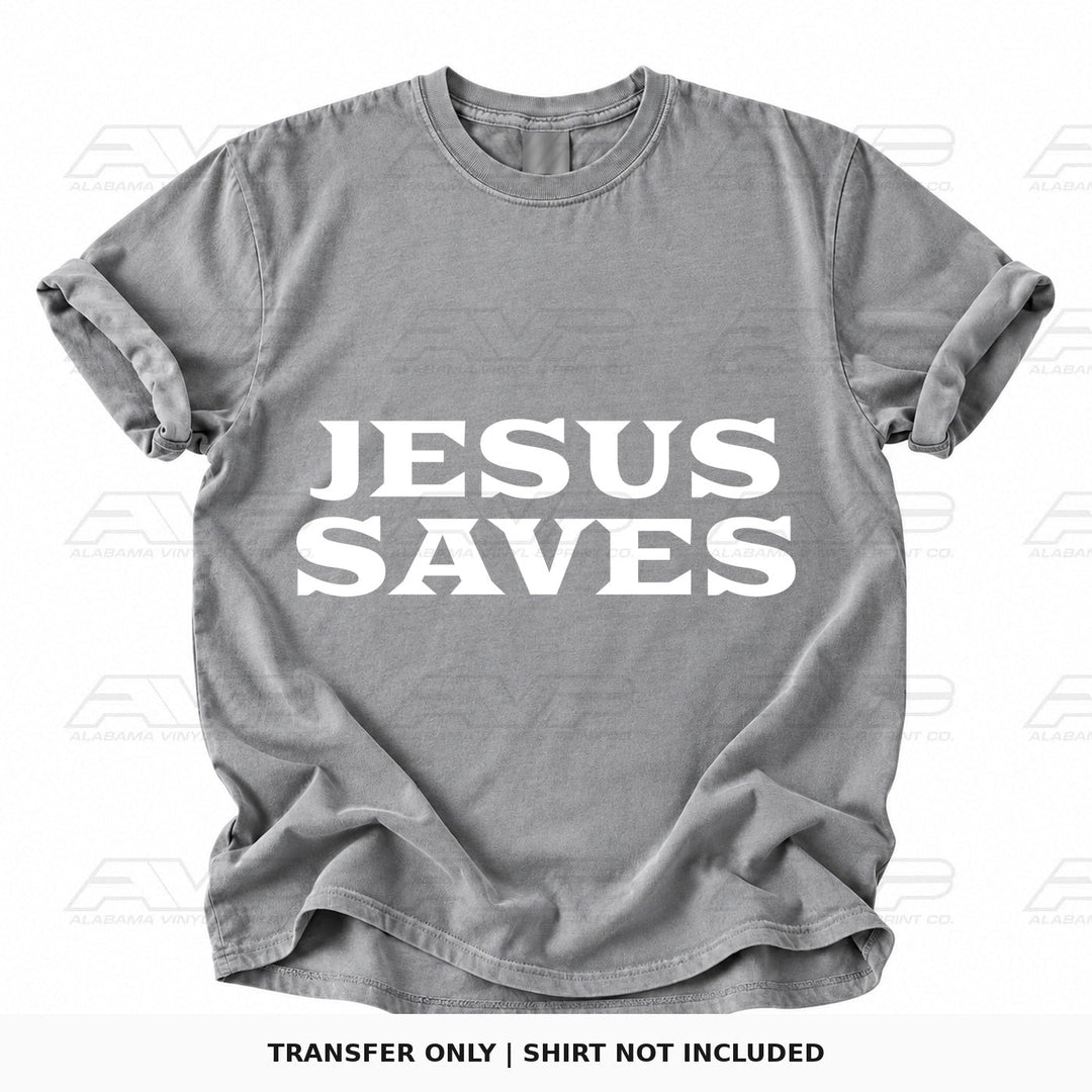 Jesus Saves White Lettering Alabama Vinyl