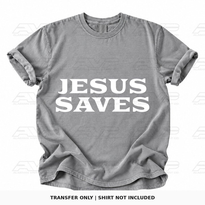 Jesus Saves White Lettering Alabama Vinyl