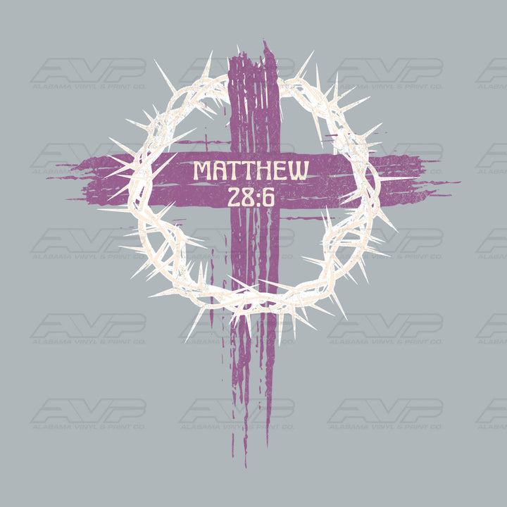 Matthew 28:6 Cross Alabama Vinyl