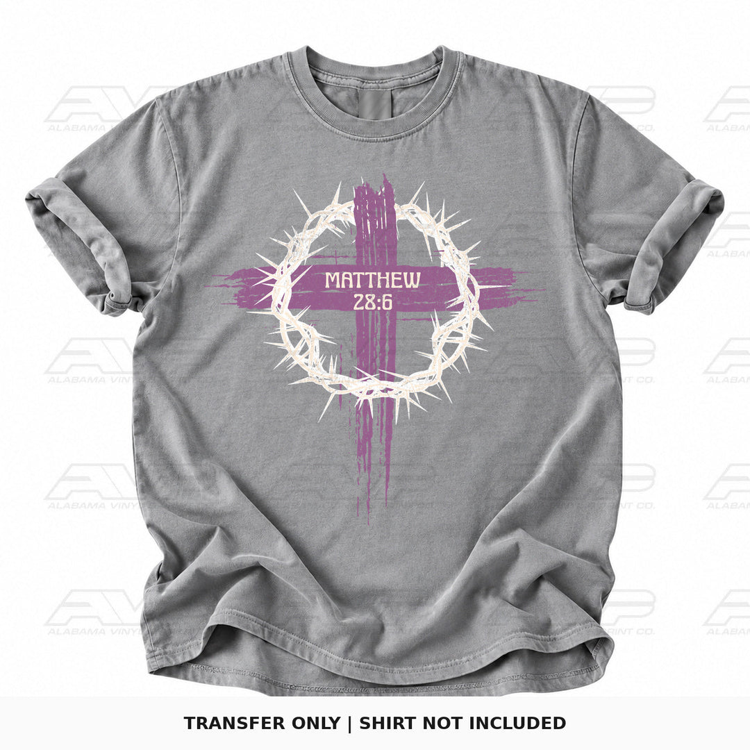 Matthew 28:6 Cross Alabama Vinyl