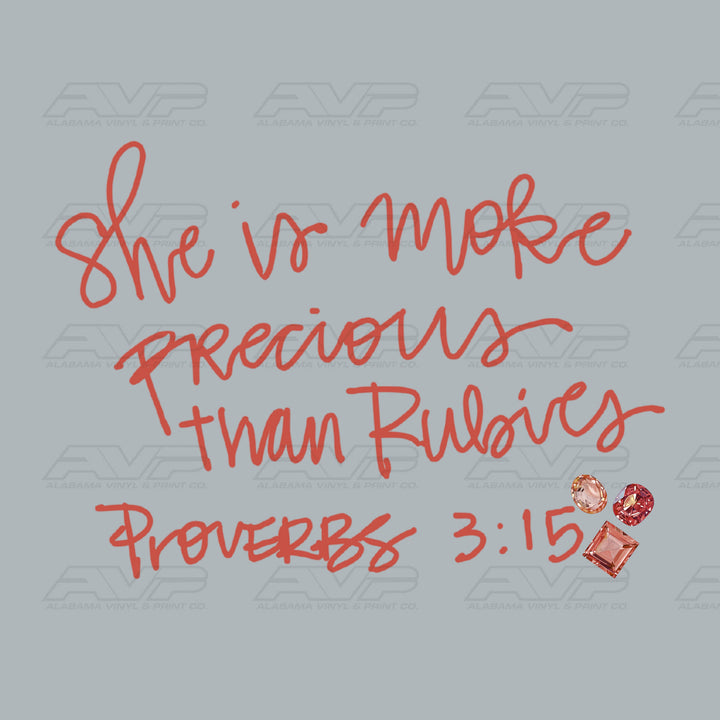 More Precious Than Rubies Proverbs 3:15 Gems Alabama Vinyl