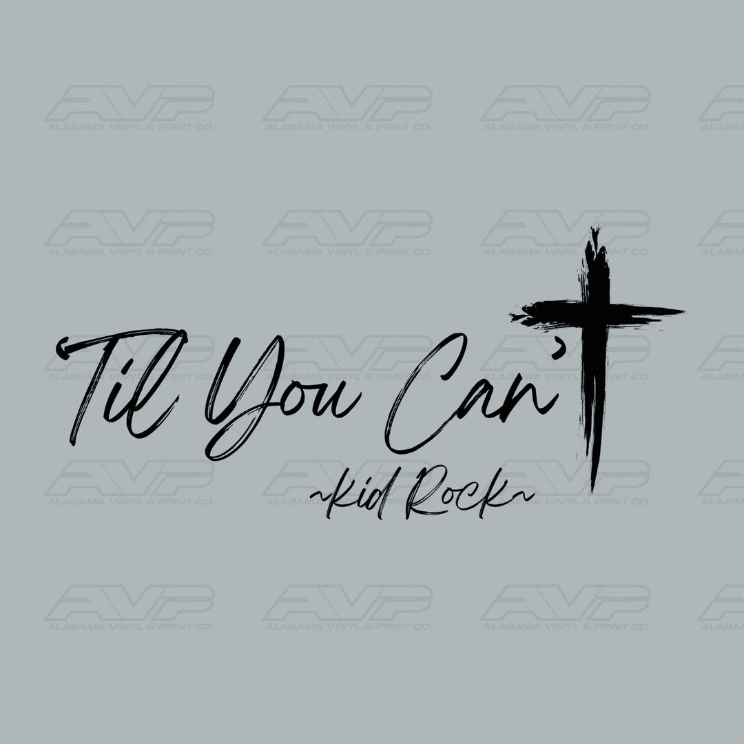 Til You Can't Cursive Kid Rock Alabama Vinyl