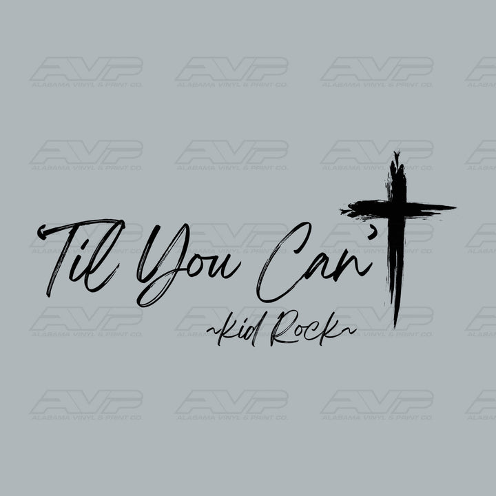 Til You Can't Cursive Kid Rock Alabama Vinyl