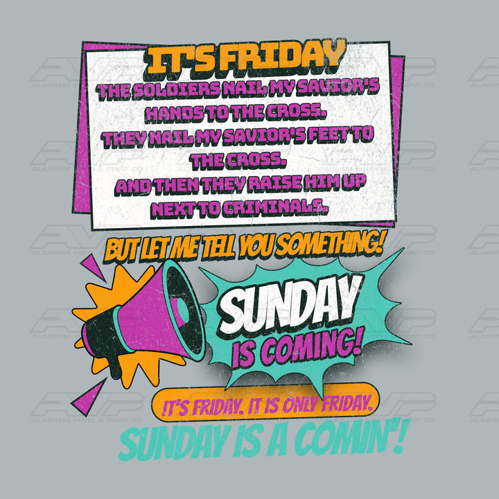 It's Friday Sunday Is Coming Purple Alabama Vinyl