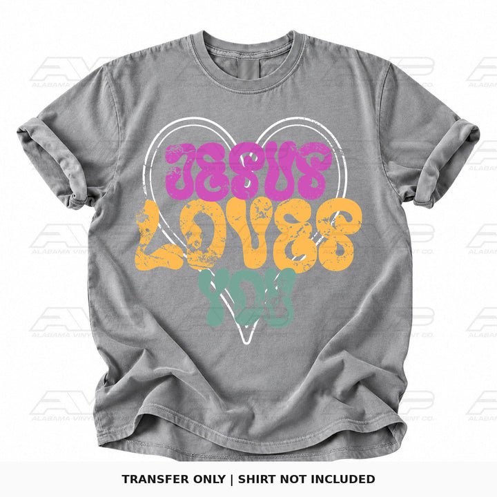 Jesus Loves You Warped Font Alabama Vinyl