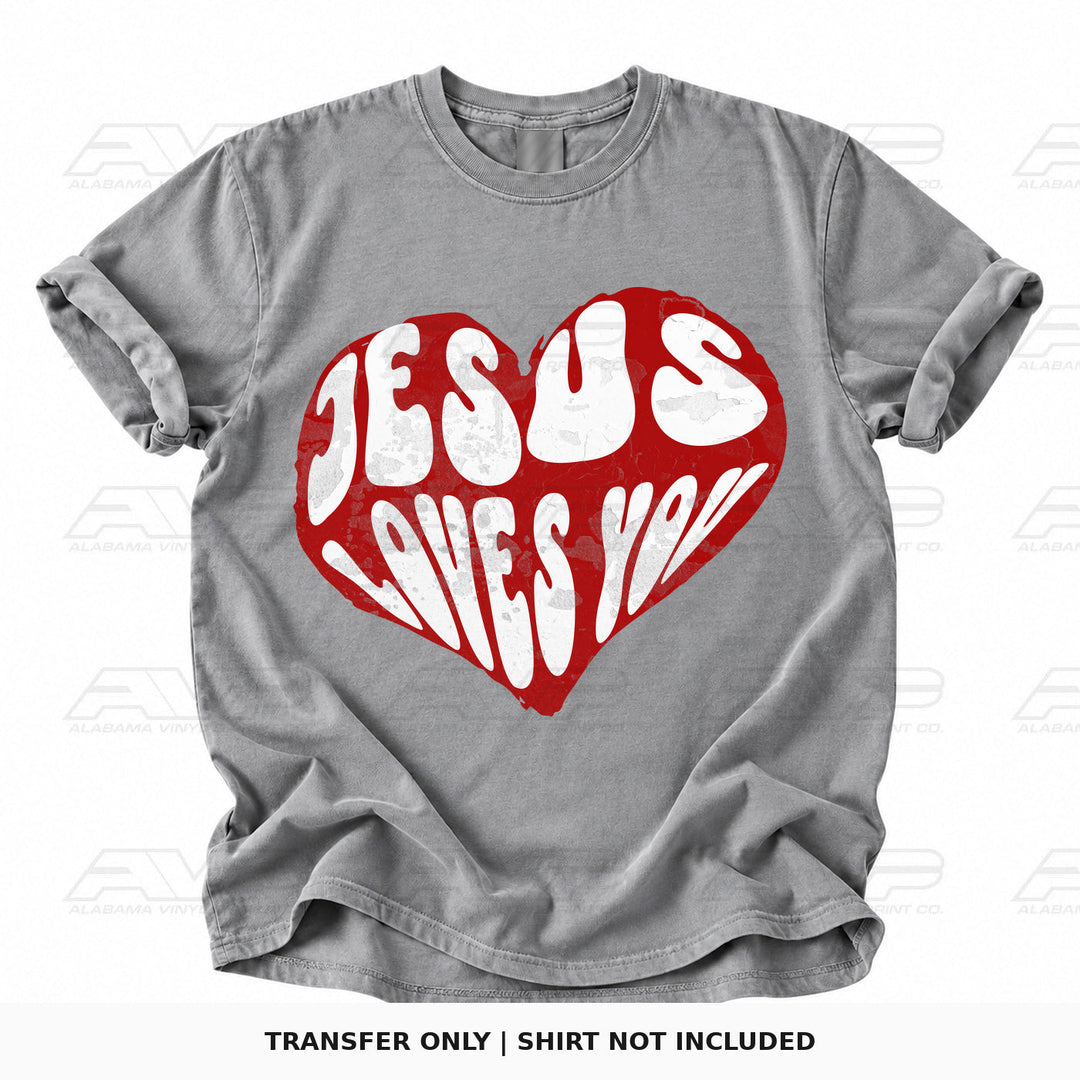 Jesus Loves You Red Heart Alabama Vinyl