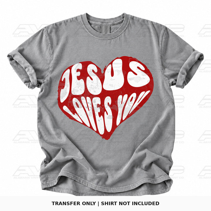Jesus Loves You Red Heart Alabama Vinyl