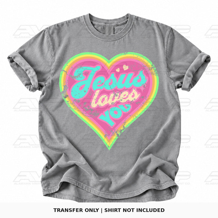 Jesus Loves You Rainbow Heart Alabama Vinyl
