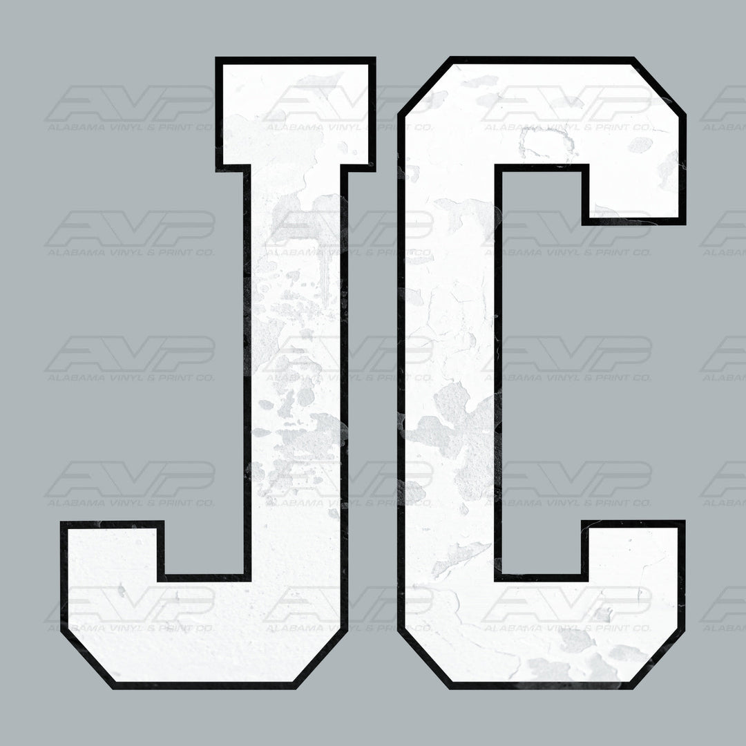 JC White Varsity Letters Alabama Vinyl