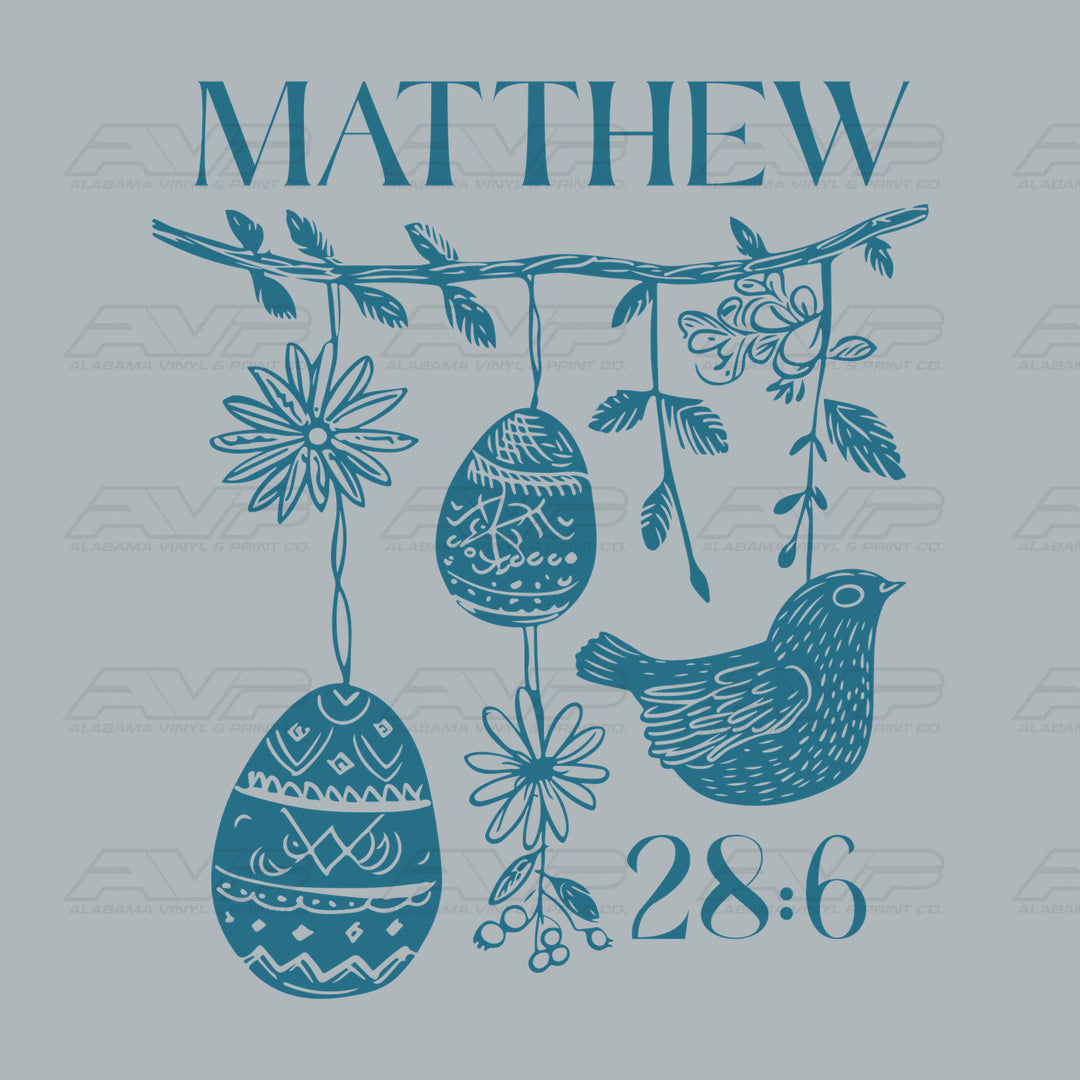 Matthew 28:6 Easter Eggs Alabama Vinyl