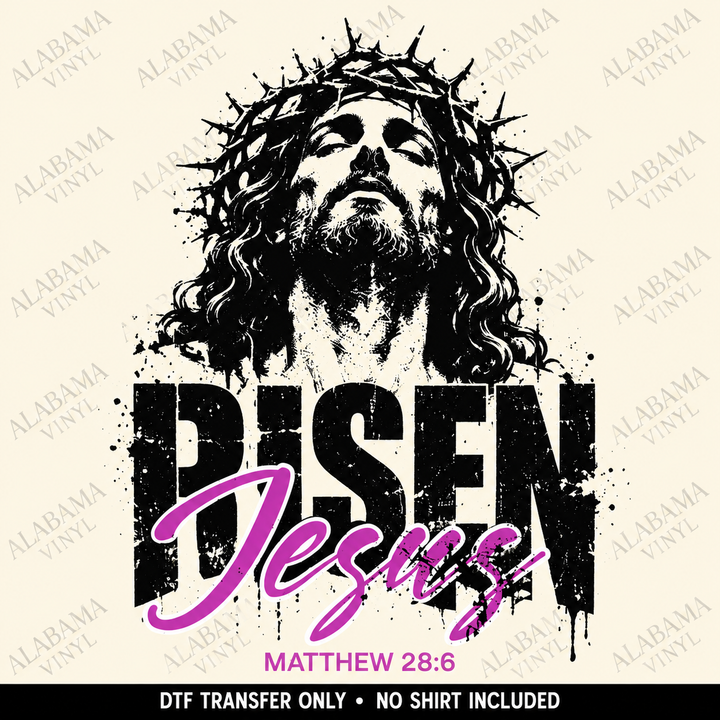 Jesus Risen Portrait Pink Alabama Vinyl