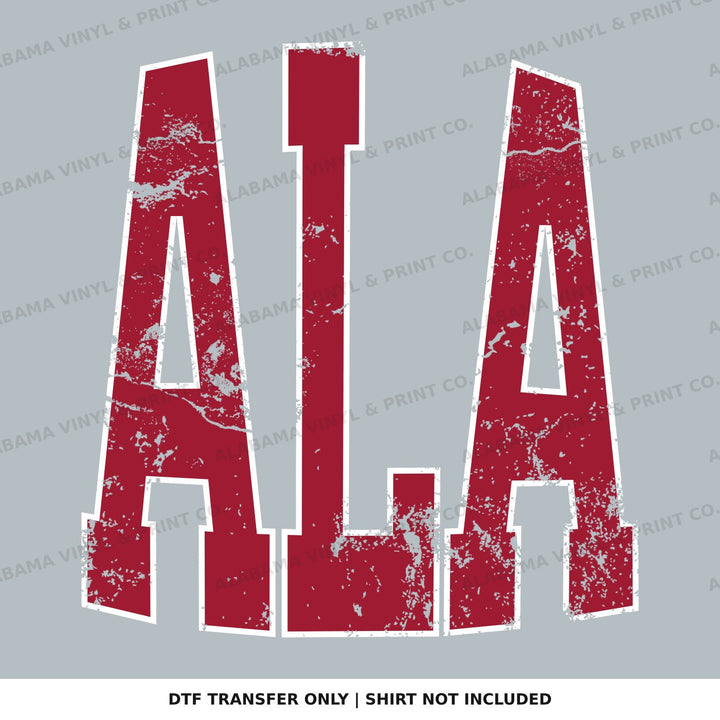 Alabama ALA Distressed Varsity Letters Alabama Vinyl