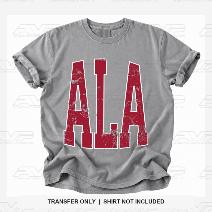 Alabama ALA Distressed Varsity Letters Alabama Vinyl
