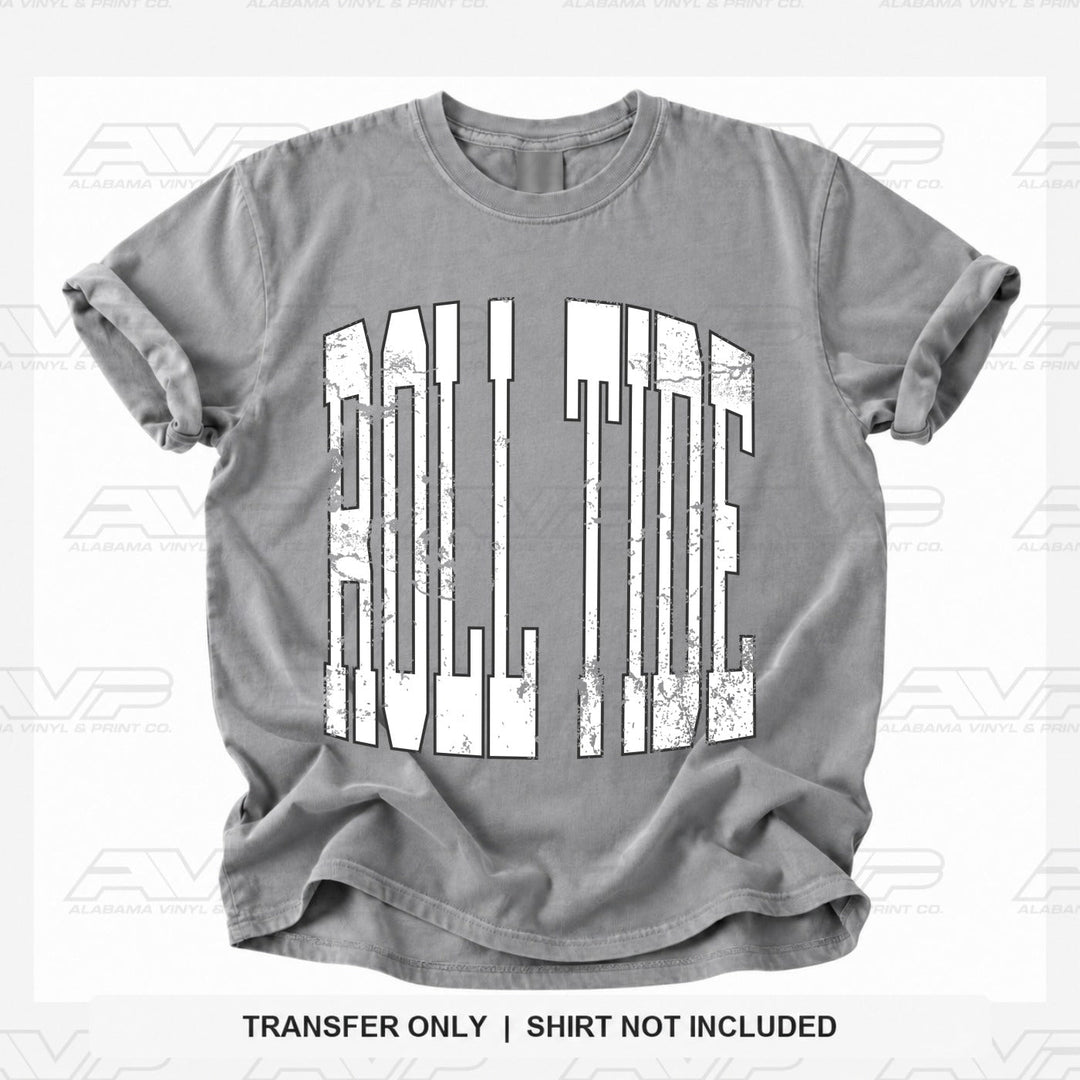 Roll Tide White/Black Alabama Vinyl