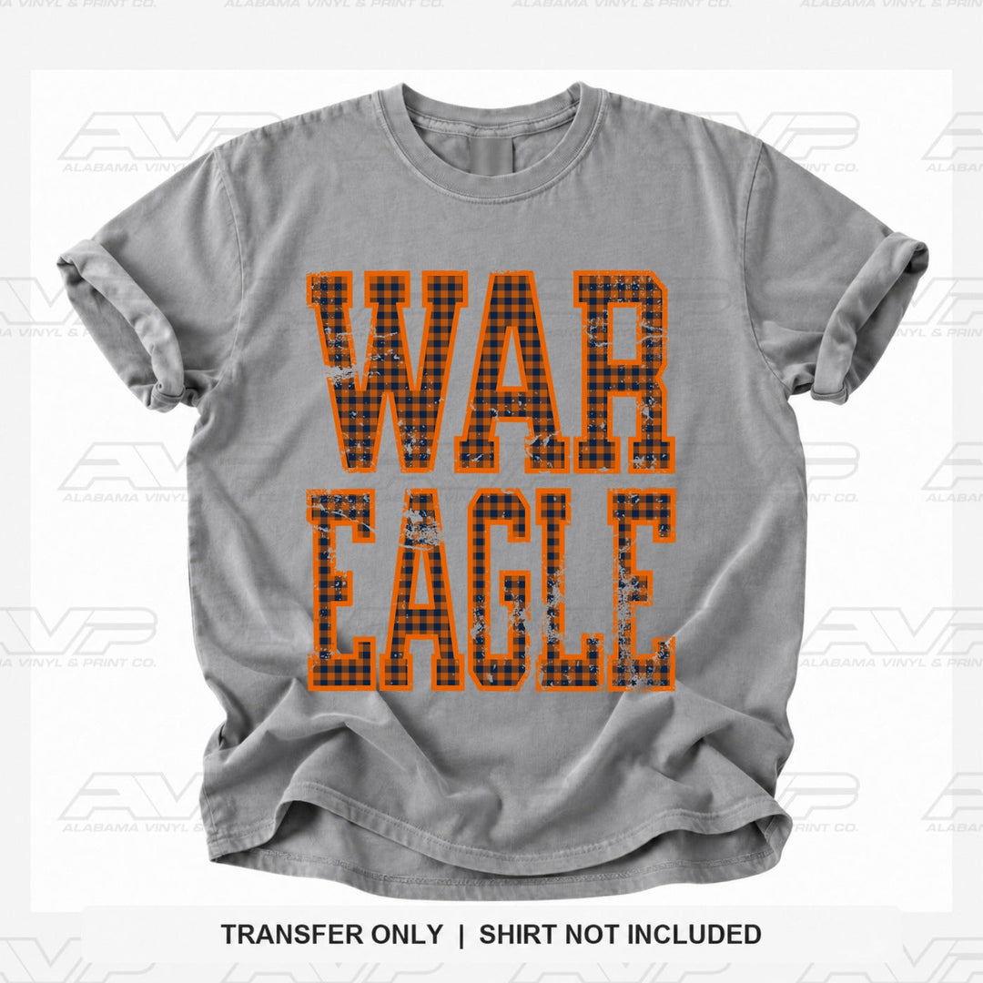 Auburn War Eagle Gingham U Alabama Vinyl