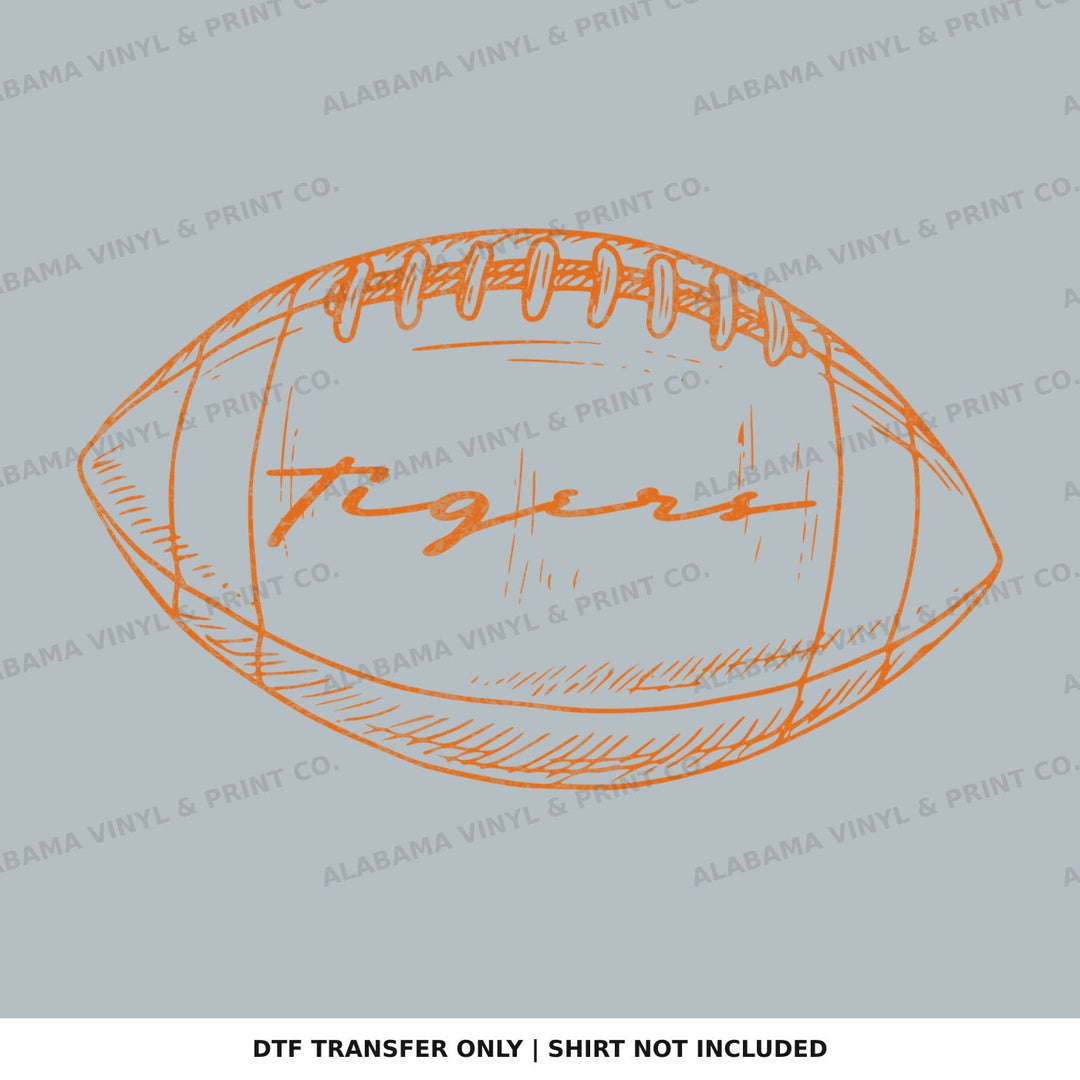 Auburn Tigers Preppy FB Outlines Alabama Vinyl