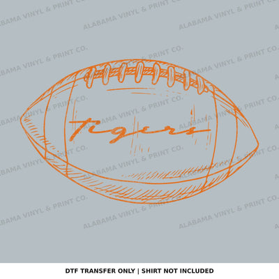 Auburn Tigers Preppy FB Outlines Alabama Vinyl
